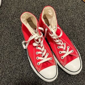 Red converse high tops